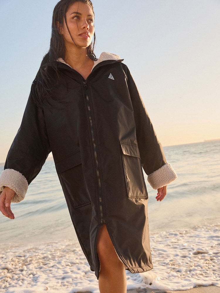 Black Active Swim Changing Robe - Image 1 of 10 Black Active Swim Changing Robe - Image 1 of 10