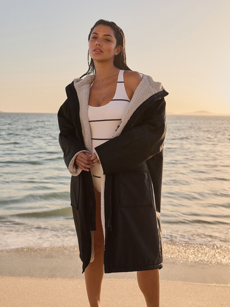Black Active Swim Changing Robe - Image 2 of 10 Black Active Swim Changing Robe - Image 2 of 10