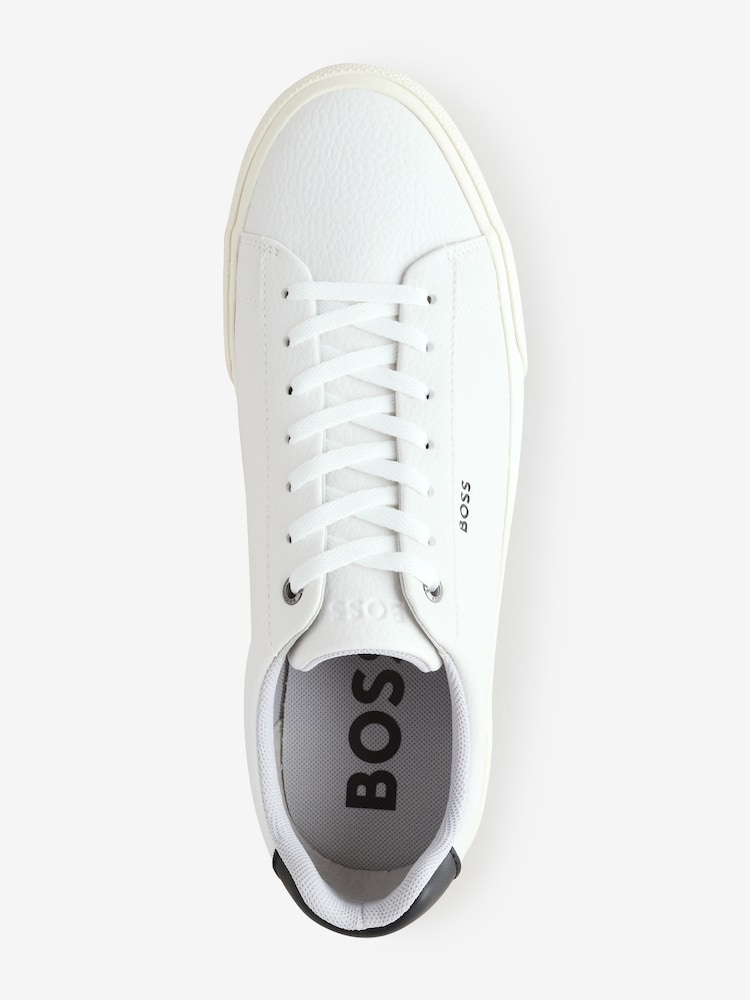 BOSS White Aiden Logo Trainers - Image 2 of 4