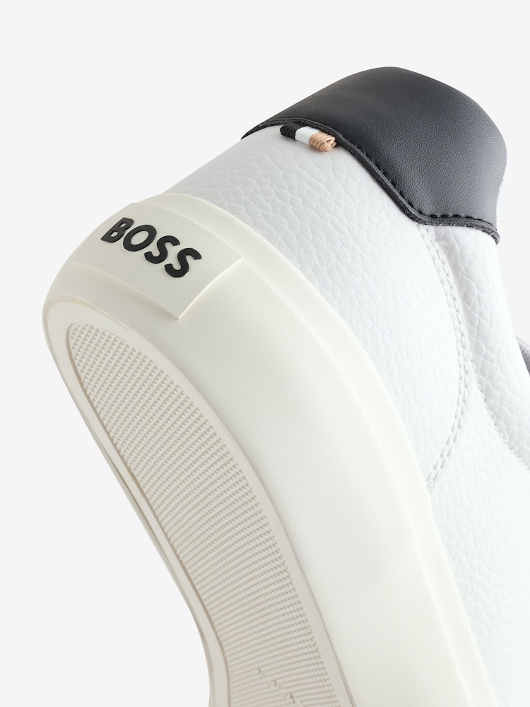 BOSS White Aiden Logo Trainers - Image 3 of 4