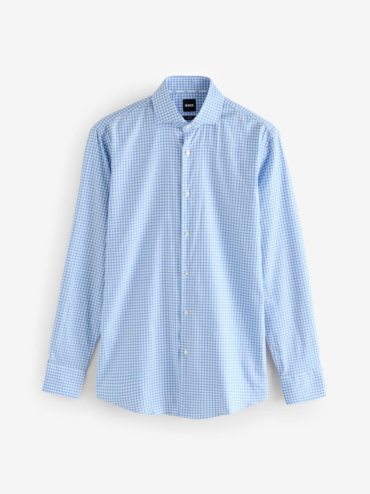 BOSS Sky Blue Slim Fit Hank Shirt - Image 6 of 6 BOSS Sky Blue Slim Fit Hank Shirt - Image 6 of 6