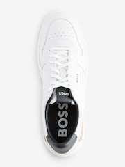BOSS White Clint Stripe Detail Logo Trainers - Image 1 of 5