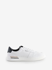 BOSS White Clint Stripe Detail Logo Trainers - Image 2 of 5