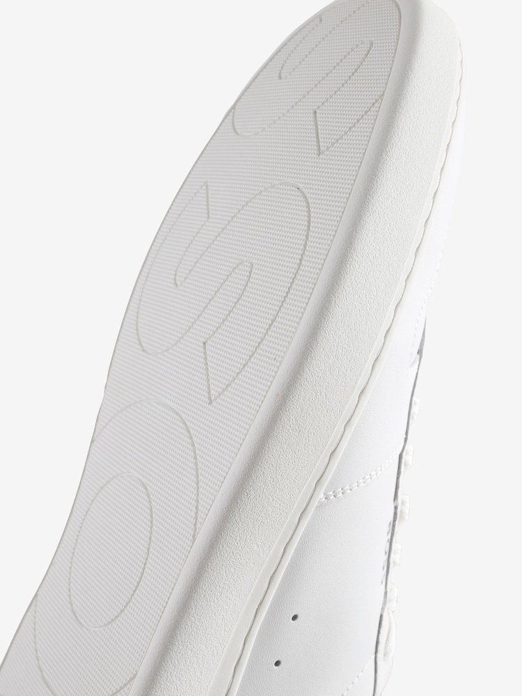 BOSS White Clint Stripe Detail Logo Trainers - Image 3 of 5