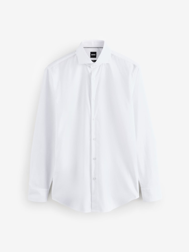 BOSS White Slim Fit Hank Shirt - Image 1 of 1