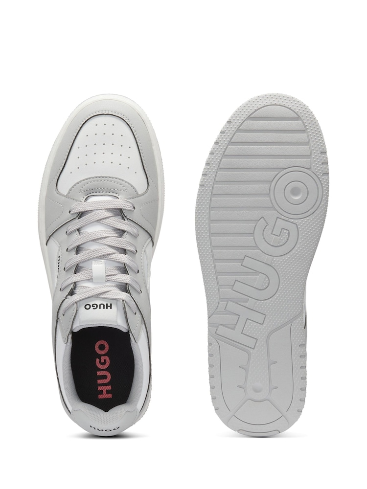 HUGO Light Grey Hadrian Trainers - Image 2 of 4