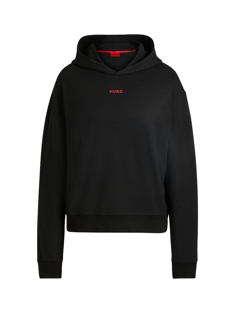HUGO Black Logo Jersey Hoodie - Image 1 of 1