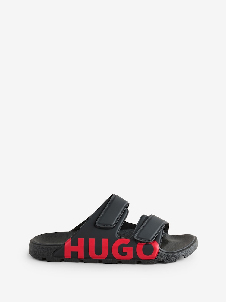 HUGO Black Logo Sandals - Image 1 of 4
