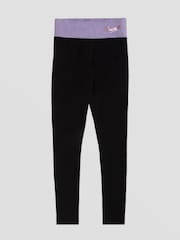 Pineapple Black Purple Womens Wide Waistband Leggings - Image 6 of 6