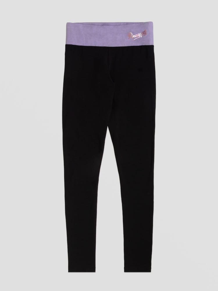 Schwarz und Violett - Pineapple – Damen-Leggings mit breitem Bund - Bild 6 von 6 Schwarz und Violett - Pineapple – Damen-Leggings mit breitem Bund - Bild 6 von 6