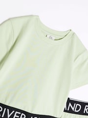 River Island Green Girls Waistband Top and Kickflare Set - Image 4 of 5