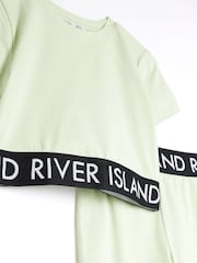 River Island Green Girls Waistband Top and Kickflare Set - Image 5 of 5