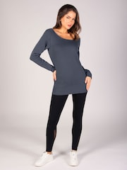 Pineapple Grey Womens Off Shoulder Longline Sweatshirt - Image 3 of 6