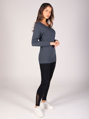 Pineapple Grey Womens Off Shoulder Longline Sweatshirt - Image 5 of 6