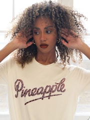 Pineapple Cream Logo Womens Boyfriend T-Shirt - Image 3 of 8