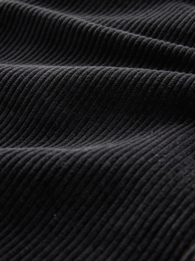 Black Single pocket Corduroy Shacket Overshirt - Image 8 of 8