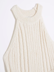 River Island Cream Girls Asymmetrical Rib Fringe Set - Image 4 of 5