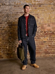 Indigo Blue Chore Style Denim Shacket - Image 3 of 11
