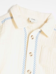 River Island Cream Baby Boys 100% Cotton Cheesecloth Shirt Set - Image 4 of 5