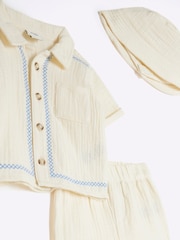 River Island Cream Baby Boys 100% Cotton Cheesecloth Shirt Set - Image 5 of 5