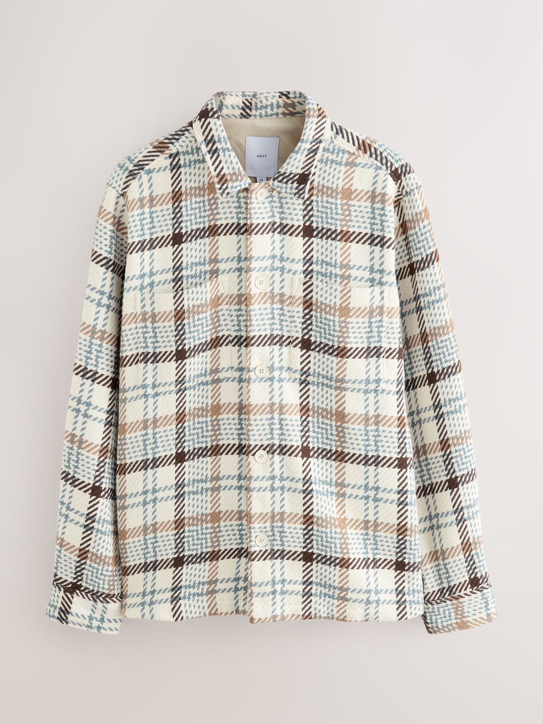 Buy Ecru Check Twill Shacket from the Next UK online shop