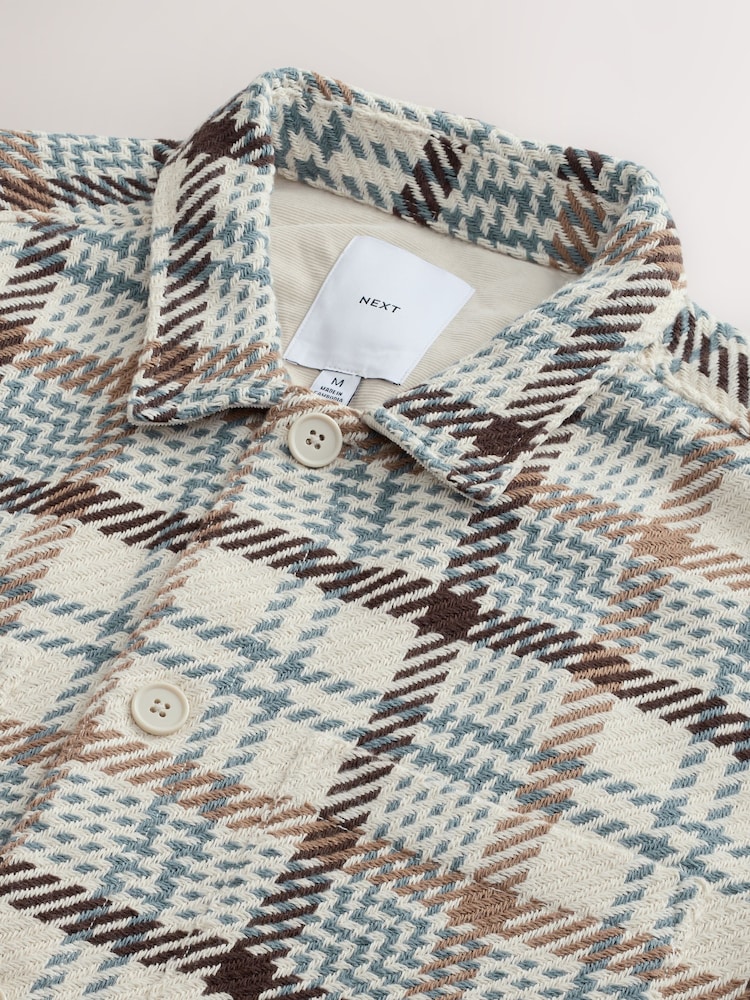 Ecru Check Twill Shacket - Image 13 of 13 Ecru Check Twill Shacket - Image 13 of 13