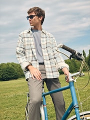 Ecru Check Twill Shacket - Image 3 of 13