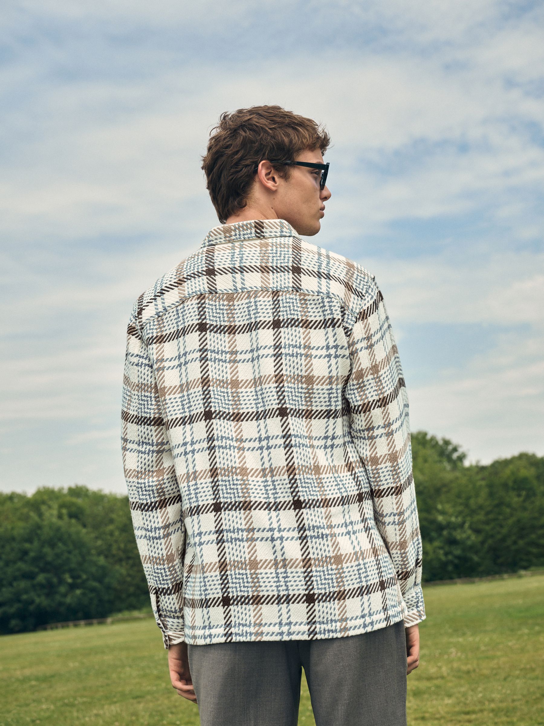 Buy Ecru Check Twill Shacket from the Next UK online shop