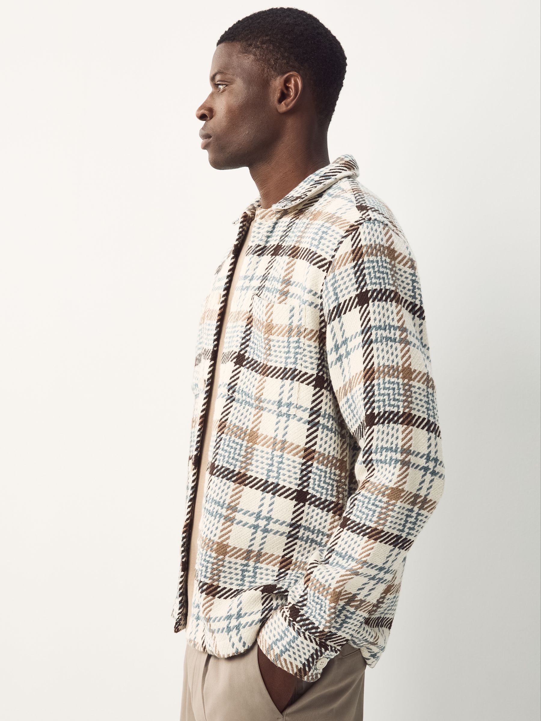 Buy Ecru Check Twill Shacket from the Next UK online shop