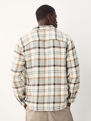 Ecru Check Twill Shacket - Image 8 of 13