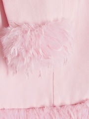 River Island Pink Girls Feather Denim Jacket Set - Image 5 of 5
