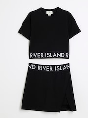 River Island Black Girls Waistband Top and Skort Set - Image 2 of 5