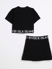 River Island Black Girls Waistband Top and Skort Set - Image 3 of 5