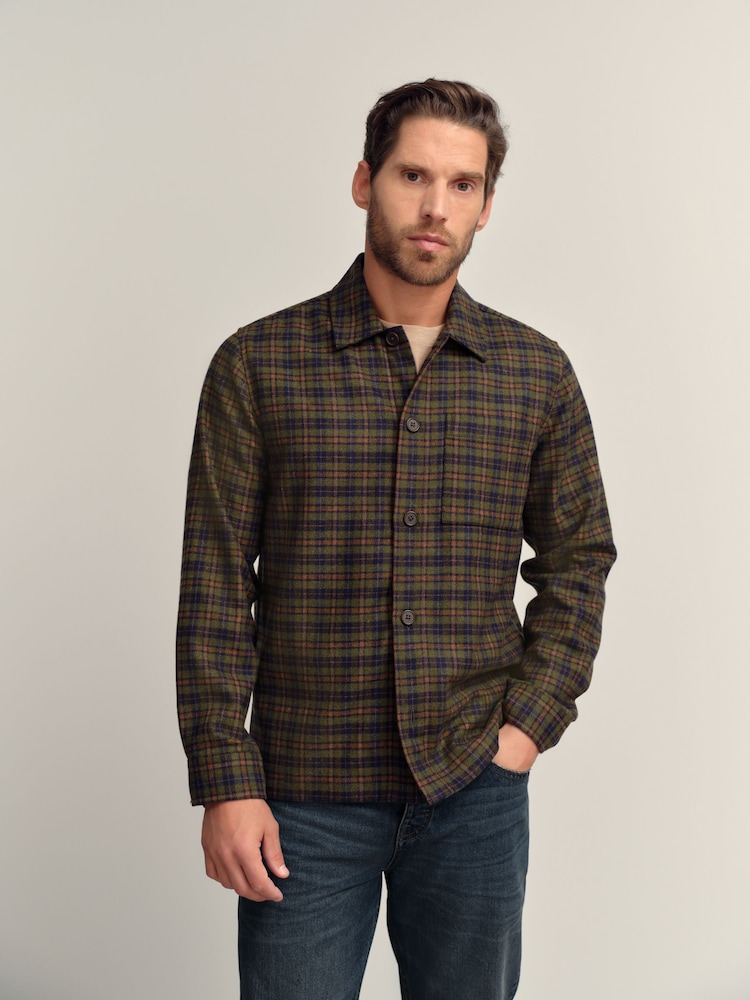 Green Heritage Check Shacket - Image 1 of 9 Green Heritage Check Shacket - Image 1 of 9