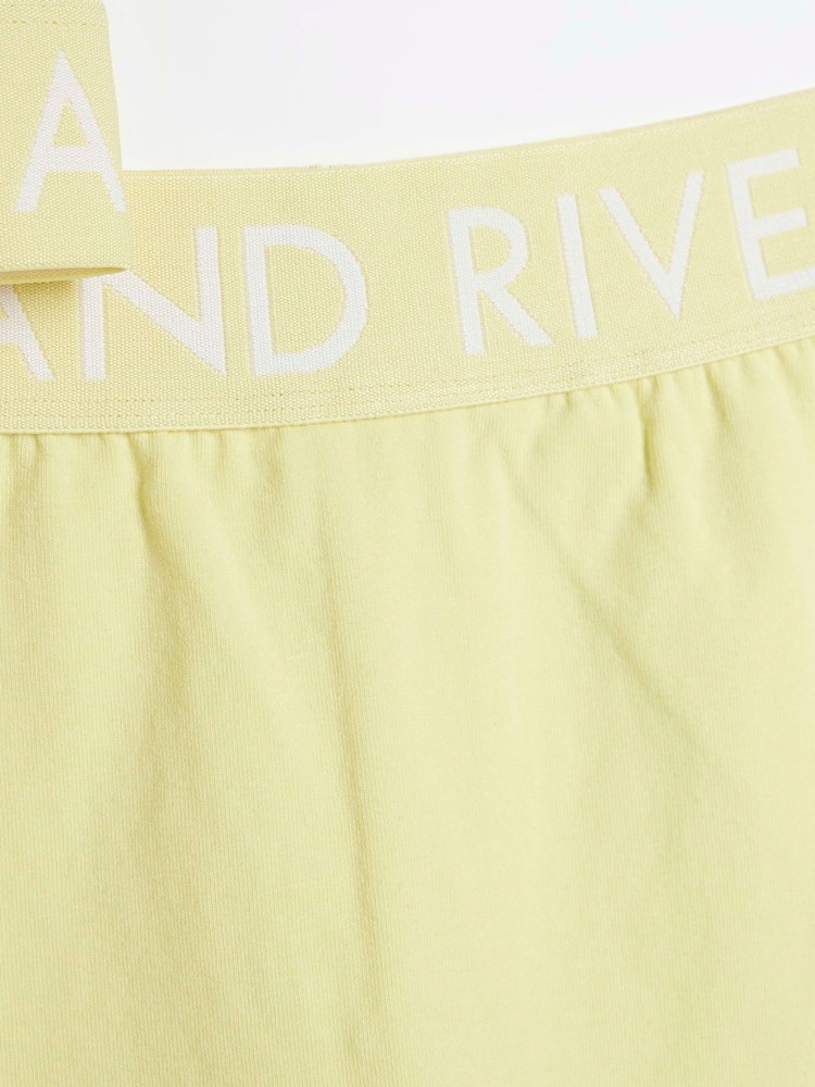 River Island Buttermilk Yellow Girls Waistband Top and Skort Set - Image 4 of 5