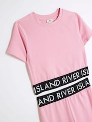 River Island Pink Girls Waistband Top and Kickflare Set - Image 4 of 5
