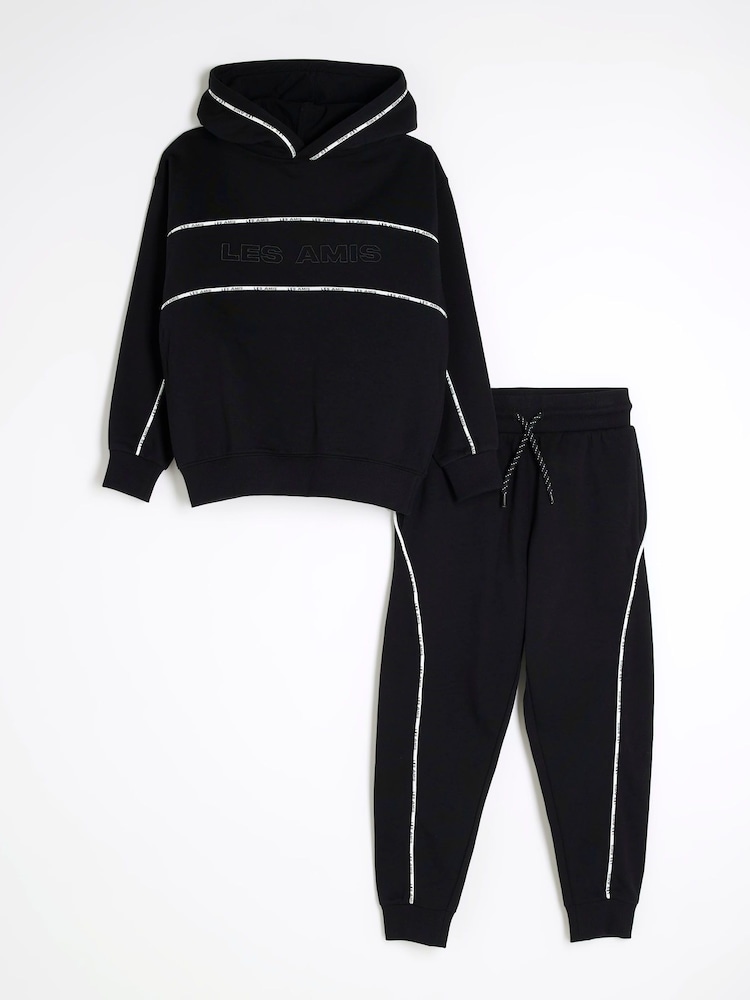 River Island Black Boys Black Piped Tracksuit - Image 1 of 5 River Island Black Boys Black Piped Tracksuit - Image 1 of 5