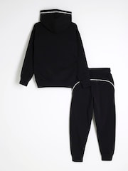 River Island Black Boys Black Piped Tracksuit - Image 2 of 5