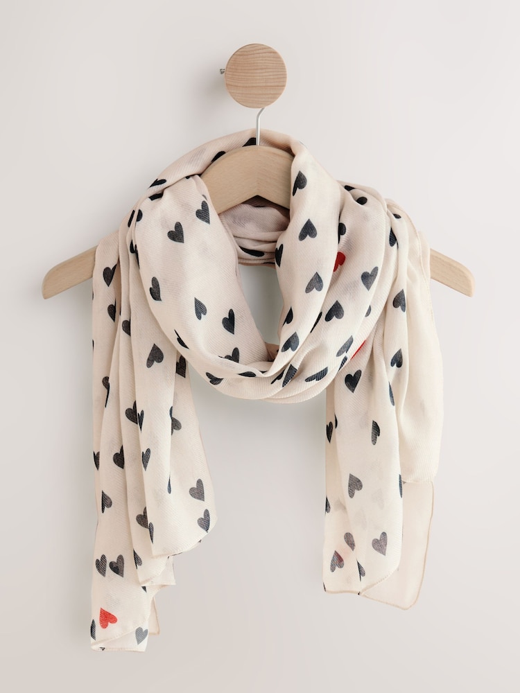 Navy Hearts Lightweight Scarf - Image 1 of 3