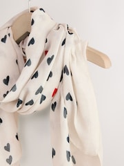 Navy Hearts Lightweight Scarf - Image 2 of 3