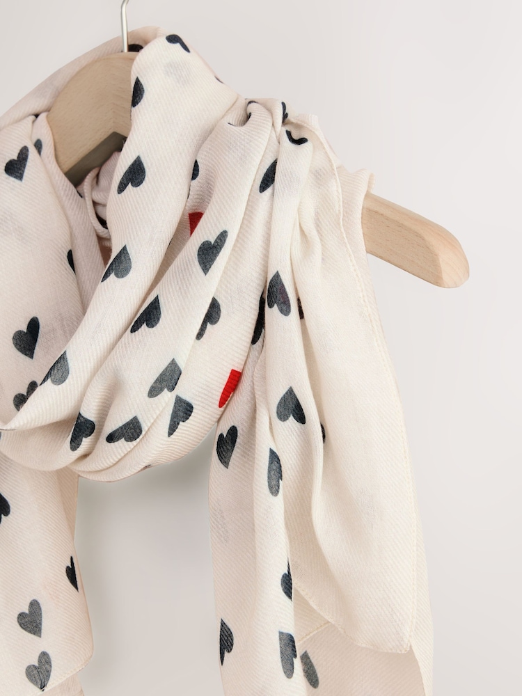 Navy Hearts Lightweight Scarf - Image 2 of 3