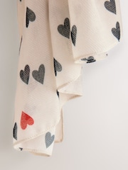 Navy Hearts Lightweight Scarf - Image 3 of 3