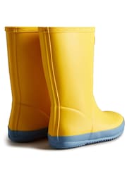 أصفر - حذاء ويليز غير لامع للأطفال تشكيلة First من Hunter - صورة 3 من 3