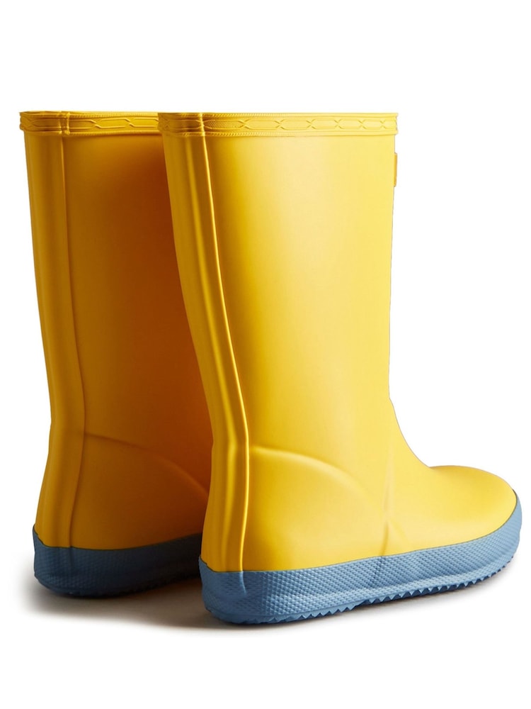 أصفر - حذاء ويليز غير لامع للأطفال تشكيلة First من Hunter - صورة 3 من 3