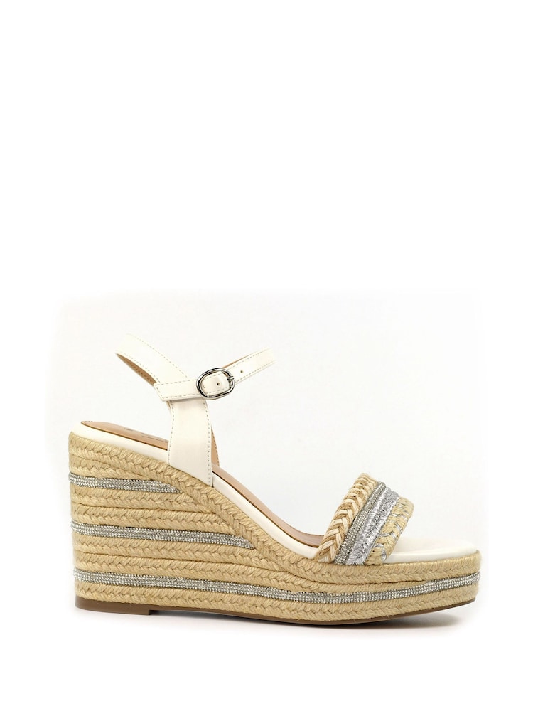 Lunar Amanda White Wedge Sandals - Image 2 of 3