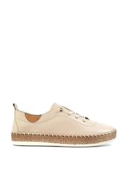 Lunar Evie Cream Lea. Plimsoll Shoes - Image 3 of 9