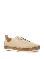 Lunar Evie Cream Lea. Plimsoll Shoes - Image 4 of 9