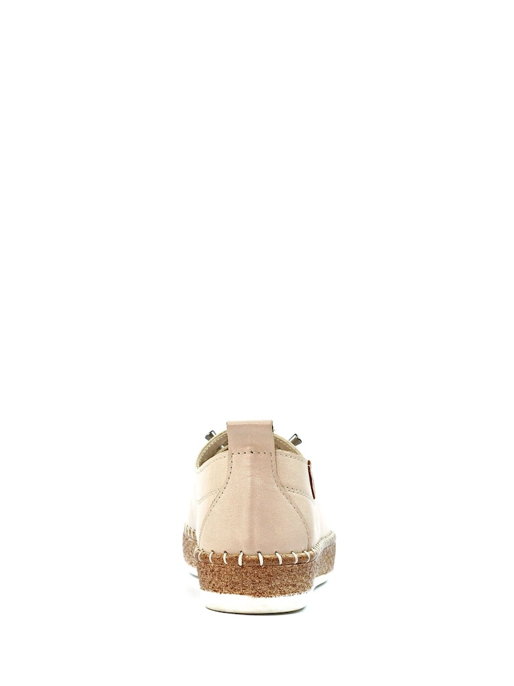 Lunar Evie Cream Lea. Plimsoll Shoes - Image 6 of 9