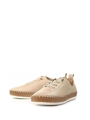 Lunar Evie Cream Lea. Plimsoll Shoes - Image 7 of 9