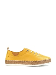 Lunar Yellow Evie Mustard Lea. Plimsoll Shoes - Image 2 of 8